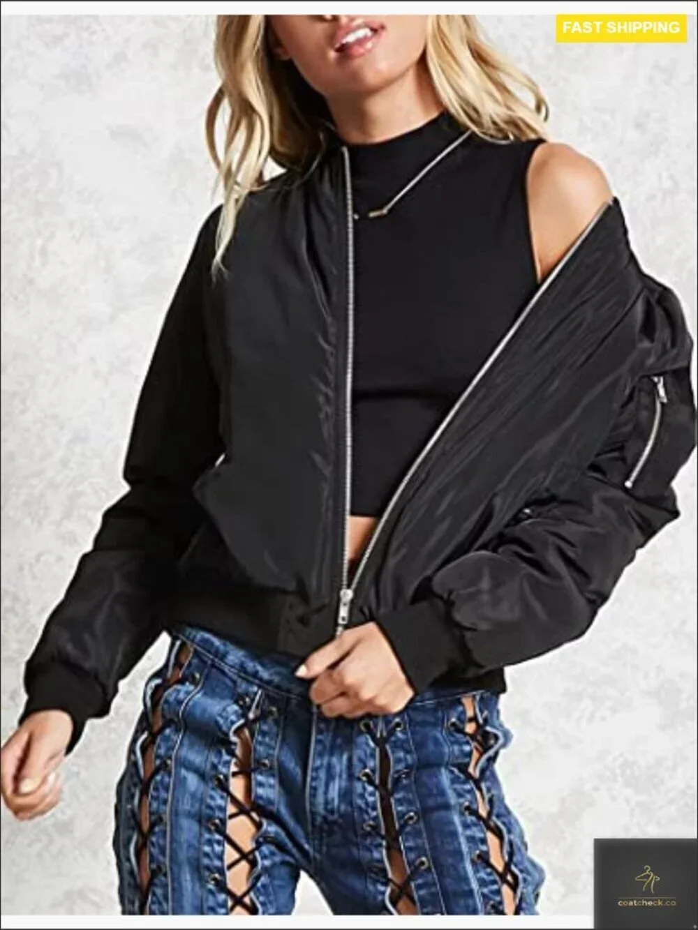Lightweight Bomber Jacket Zip Up Casual Coat with Pockets S-XXL